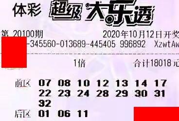 
20100期大乐透晒票 后区这一数字频频泛起 大奖也该来了？‘开云电竞官网’(图6)